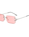 Retro Rimless Cut Edge Square Sunglasses