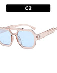 Double Beam Polygonal Pilot Sunglasses