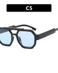 Double Beam Polygonal Pilot Sunglasses