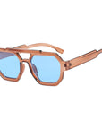 Double Beam Polygonal Pilot Sunglasses