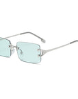 Retro Rimless Cut Edge Square Sunglasses