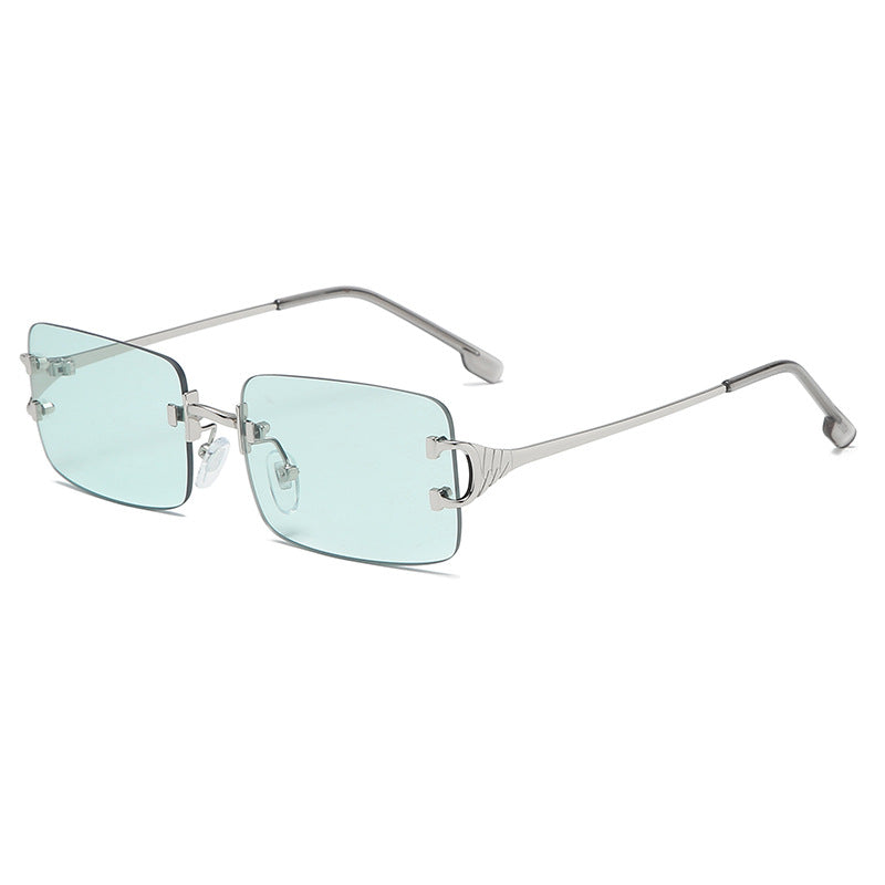 Retro Rimless Cut Edge Square Sunglasses