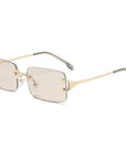 Retro Rimless Cut Edge Square Sunglasses