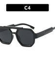 Double Beam Polygonal Pilot Sunglasses