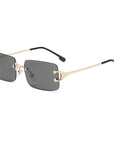 Retro Rimless Cut Edge Square Sunglasses