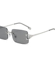 Retro Rimless Cut Edge Square Sunglasses