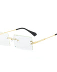 Rectangle Rimless Gradient Sunglasses