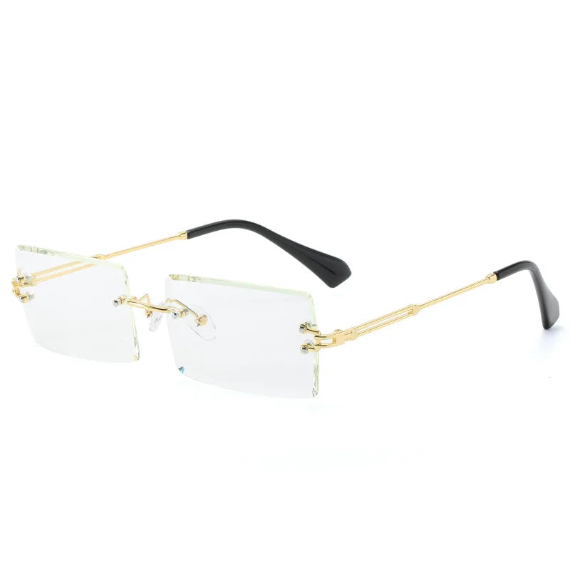 Rectangle Rimless Gradient Sunglasses