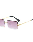 Rectangle Rimless Gradient Sunglasses