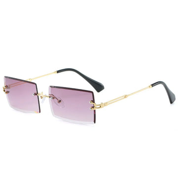 Rectangle Rimless Gradient Sunglasses