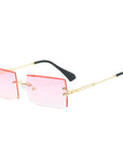 Rectangle Rimless Gradient Sunglasses