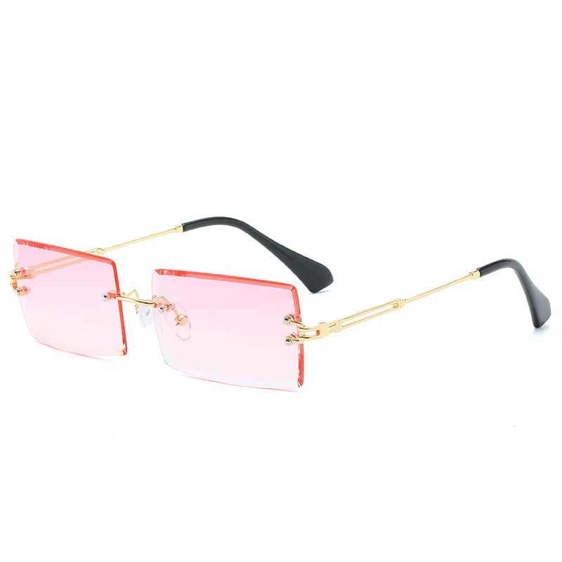 Rectangle Rimless Gradient Sunglasses