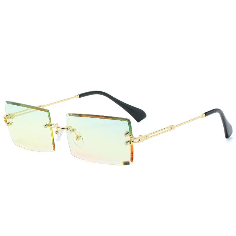 Rectangle Rimless Gradient Sunglasses