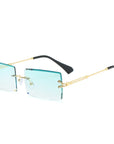 Rectangle Rimless Gradient Sunglasses