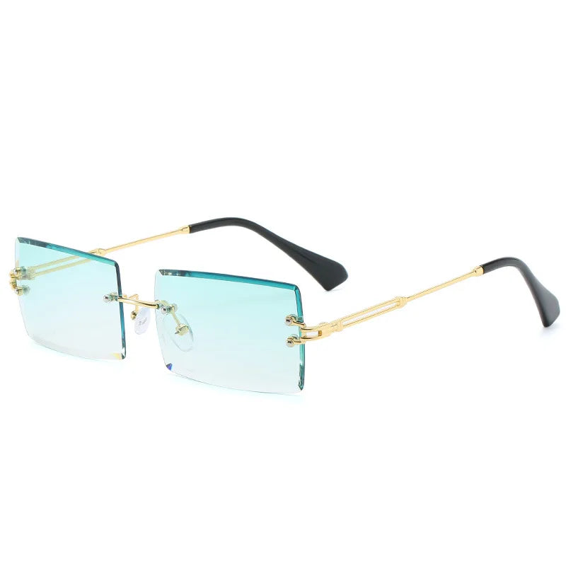 Rectangle Rimless Gradient Sunglasses