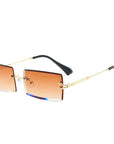 Rectangle Rimless Gradient Sunglasses